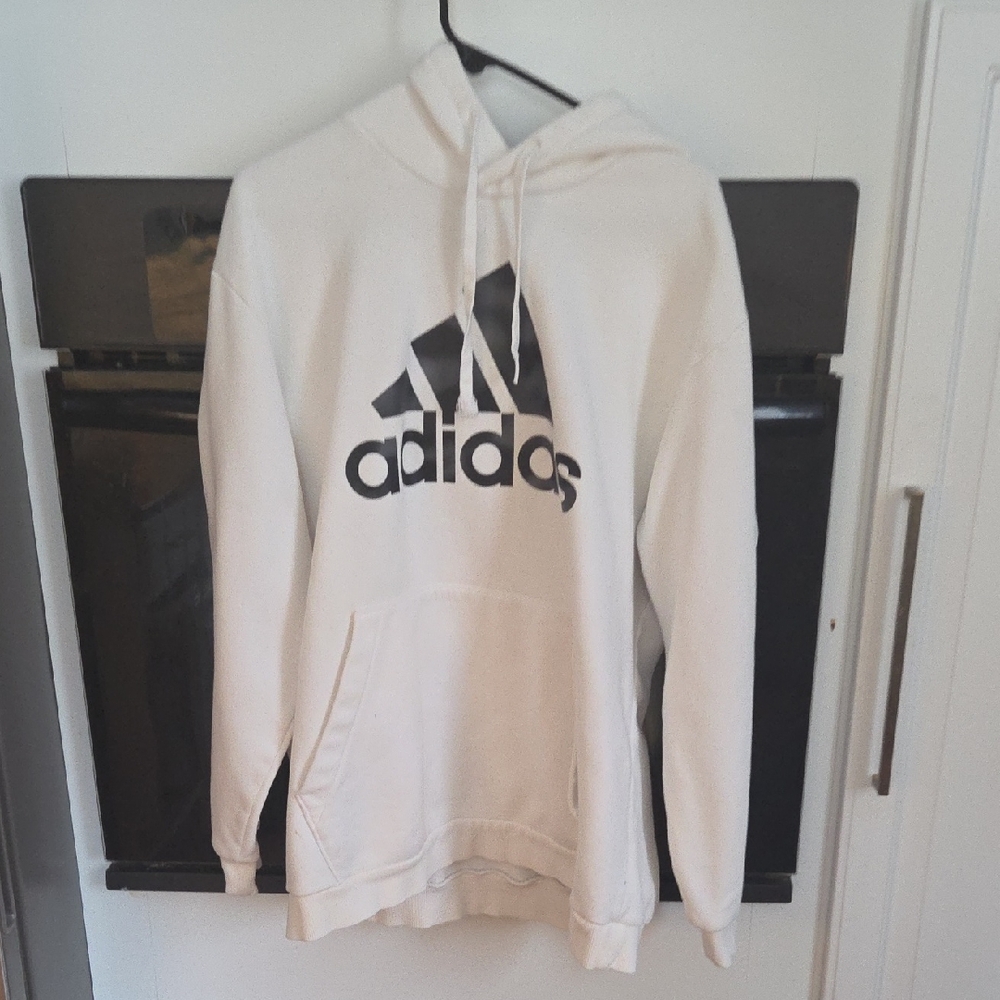 Adidas Men's Cream Hoodie Sweater
